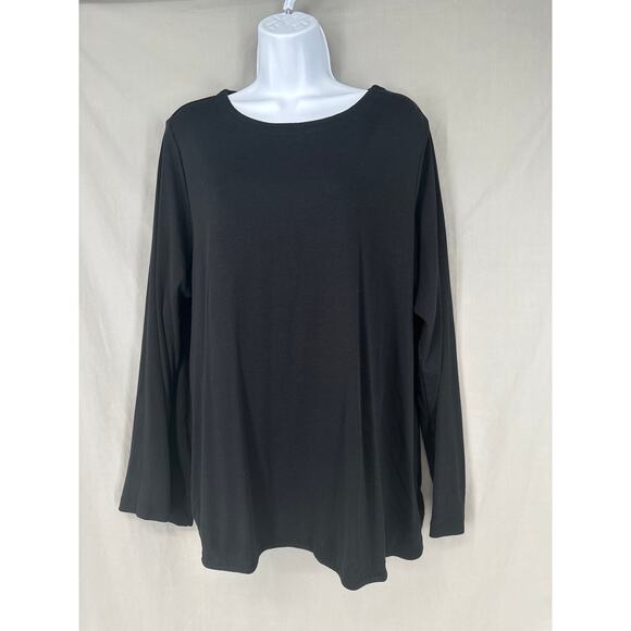J. Jill Tops - J Jill Top Womens XL Black Pima Crew Neck Long Sleeve Flowy Comfy Classic